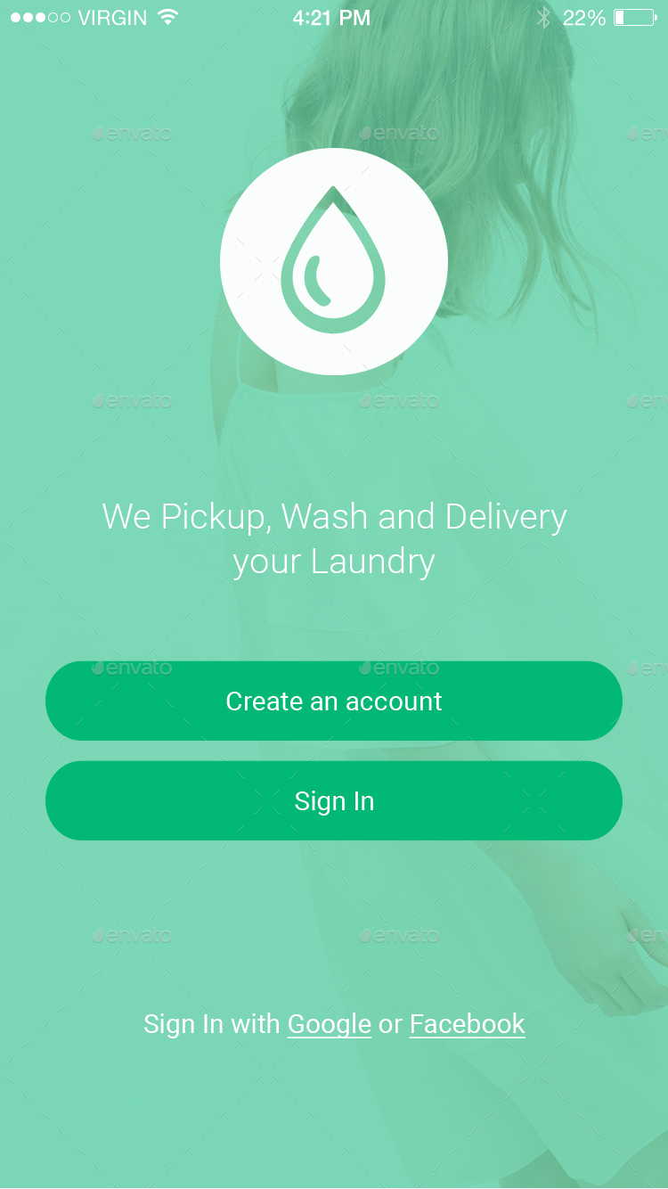 Laundry App UI Kit by themeclues GraphicRiver